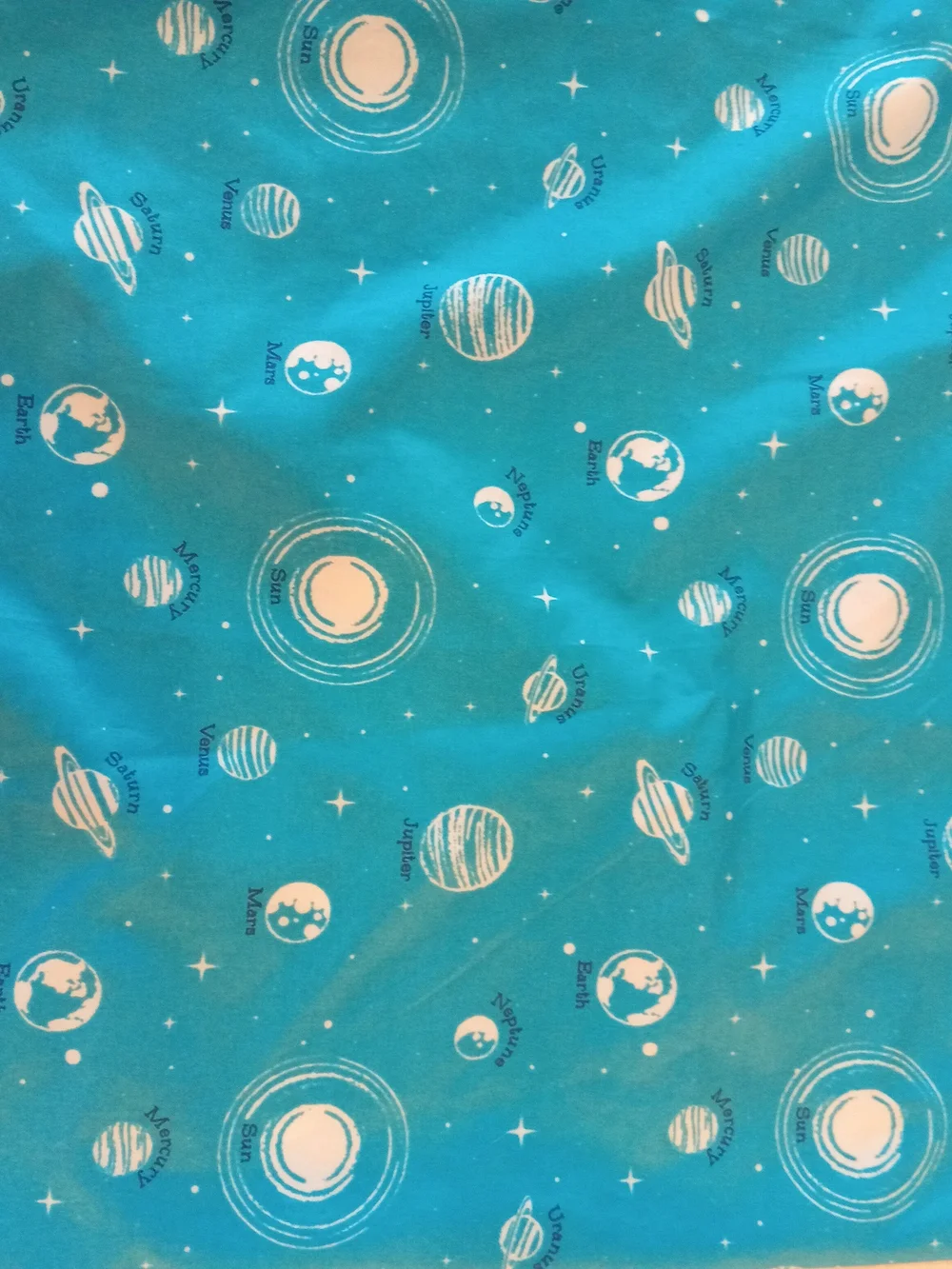 Pillowfort Turquoise Planet Print Pillowcase Cover
